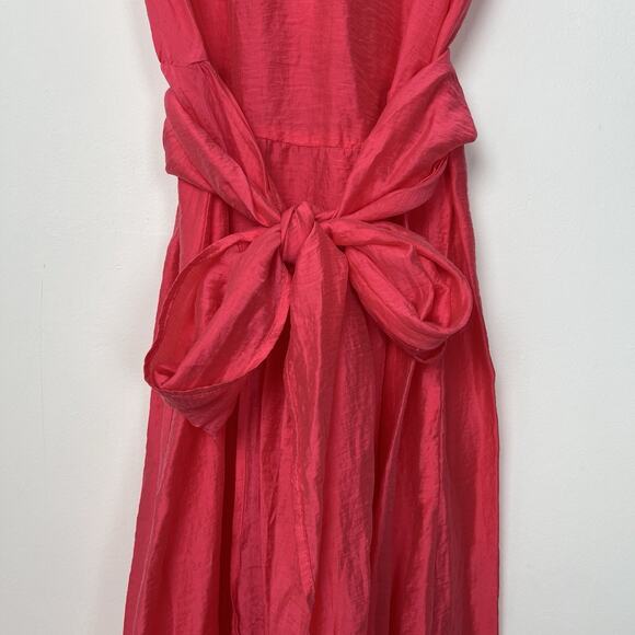 Cut Loose SZ XS Neon Pink Faux Wrap Dress Tie Tencel Rayon Lightweight Lagenlook - Picture 5 of 8